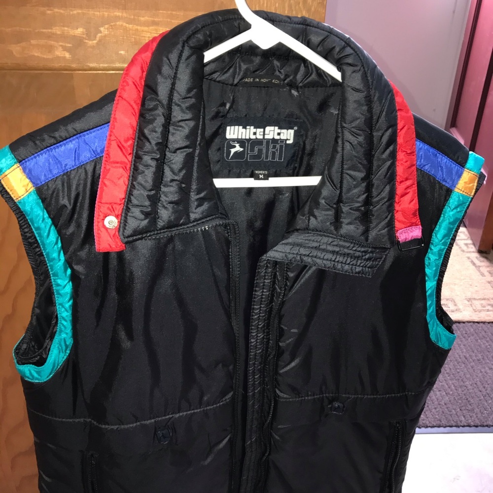 Women’s Vintage White Stag Ski Vest - Picture 3 of 4
